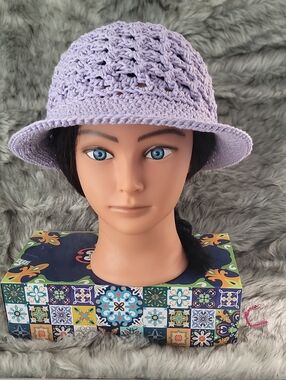 Lavender Crochet Sun Hat